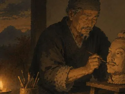 Shaping Terracotta Warrior Faces By Autumn Lamplight