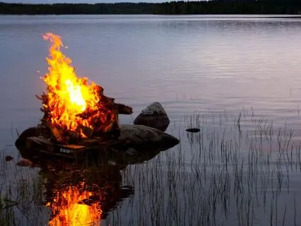 Sleep To Water Sounds White Noise | Crackling Campfire
