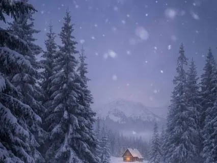 Snowfall And Wind For Winter Calm