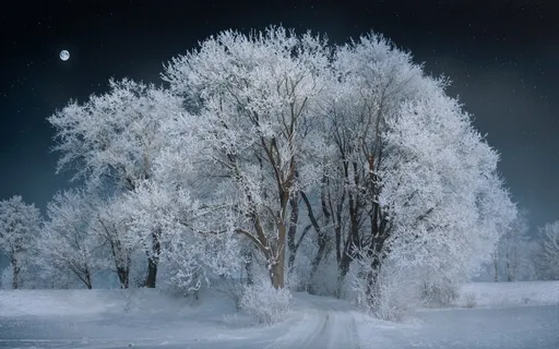 Snowy White Night - Mystical Harp And Voice