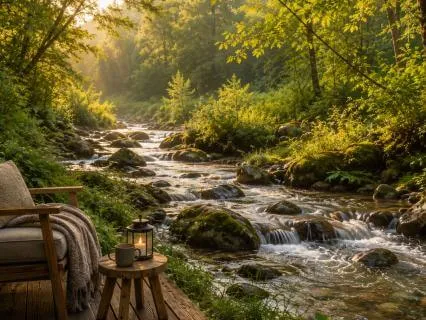 Soft Flowing Wind & River Ambience For Deep Relaxation | 8 H