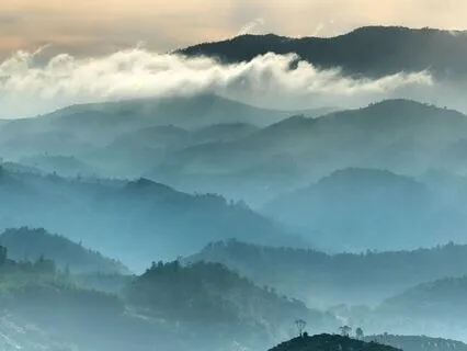 Spring Glow Over Hills