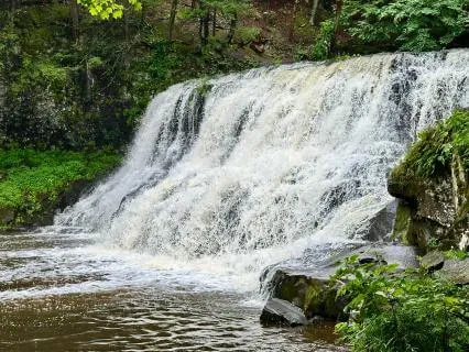 Summer Waterfall Soundscape With Rain