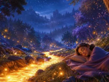 The Enchanted Golden Energy River For Deep Sleep