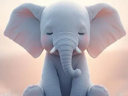 The Gentle Elephant’s Slow And Peaceful Journey