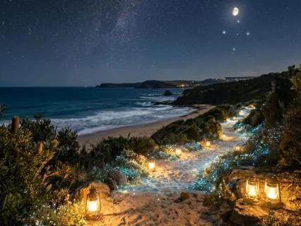 The Lantern Path Along The Coast Sleep Story