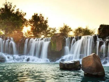 Tranquil Falls At Twilight