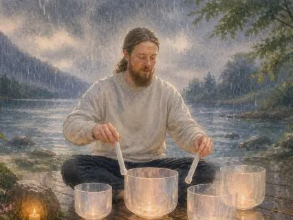 Vagus Nerve Sound Healing - Rain & Crystal Bowls