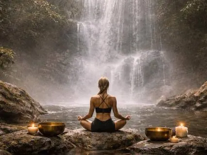 Waterfall Sound Bath Deep Rest Singing Bowls And Birdsong