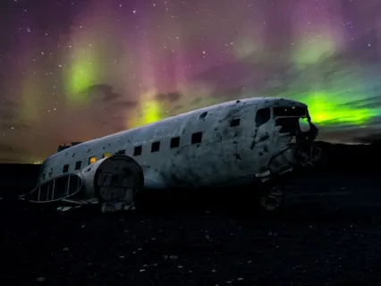 Wind & Rain Sounds For Sleep - Abandoned Airplane Iceland