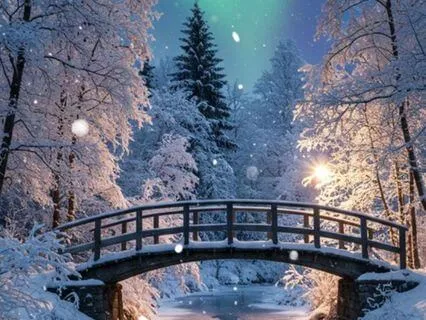 Winter Bridge Under The Northern Lights Meditation