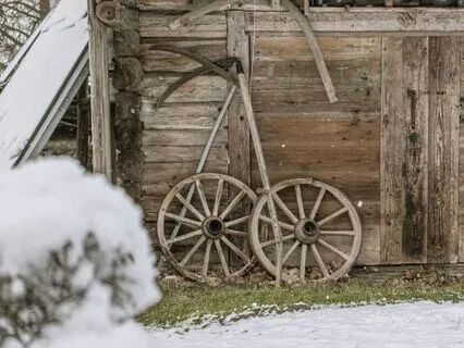 Winter Evening In The Country Farmhouse